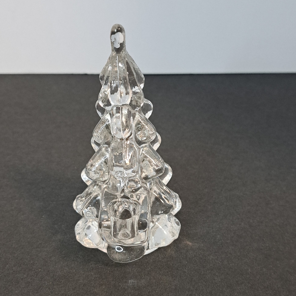 Vintage Biedermann & Sons Glass Christmas Tree Candle Holder Figurine - Picture 2 of 6